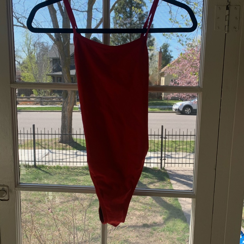 Red Jolyn one piece swim suit